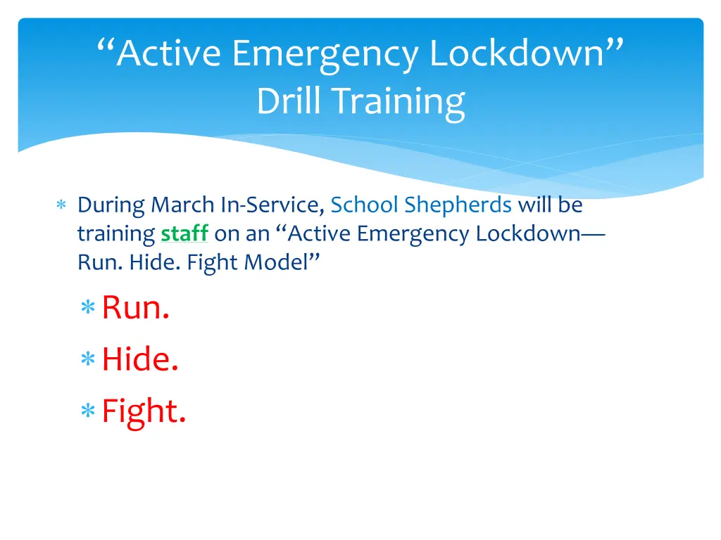 active emergency lockdown drill training