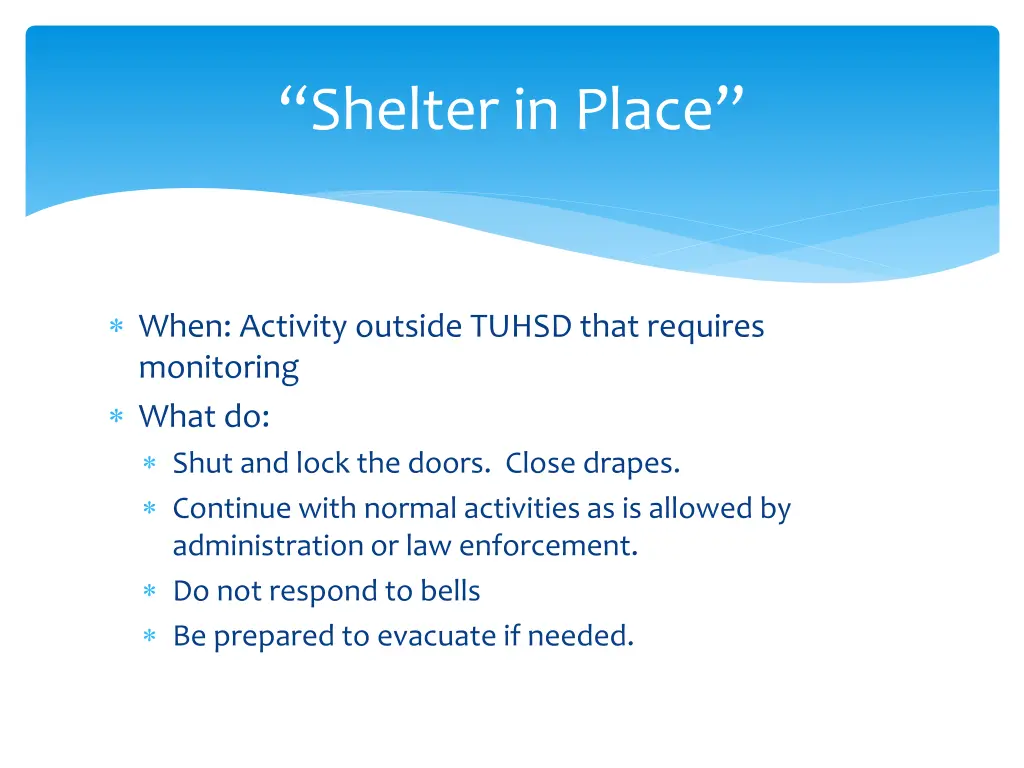 shelter in place