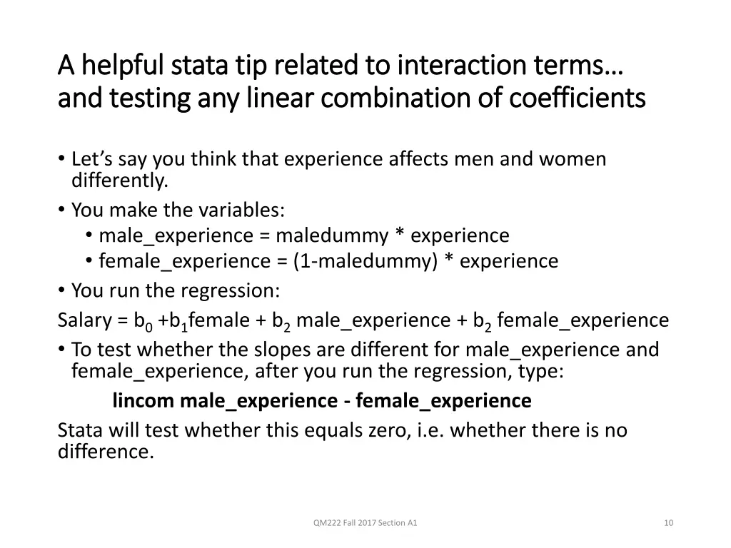 a helpful a helpful stata and testing any linear
