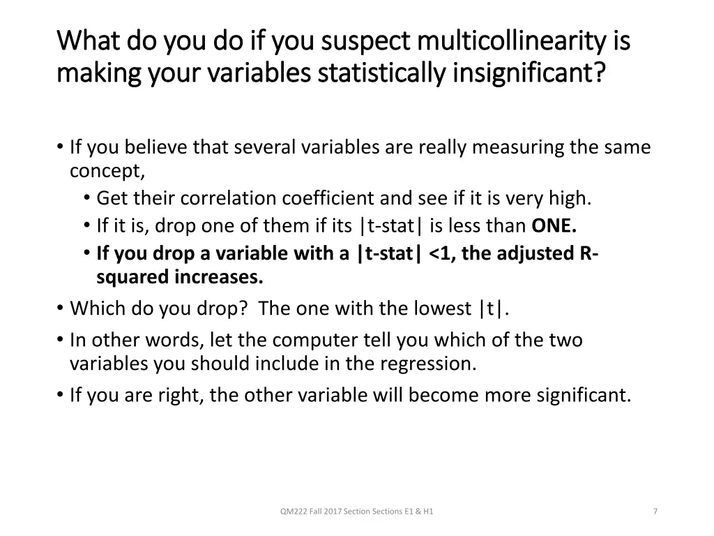 what do you do if you suspect multicollinearity
