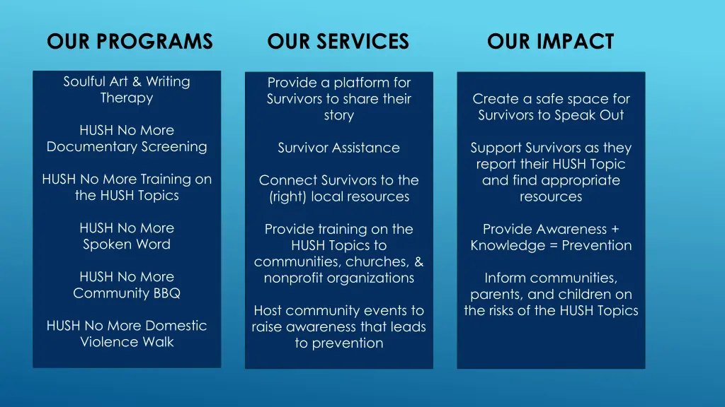 our programs