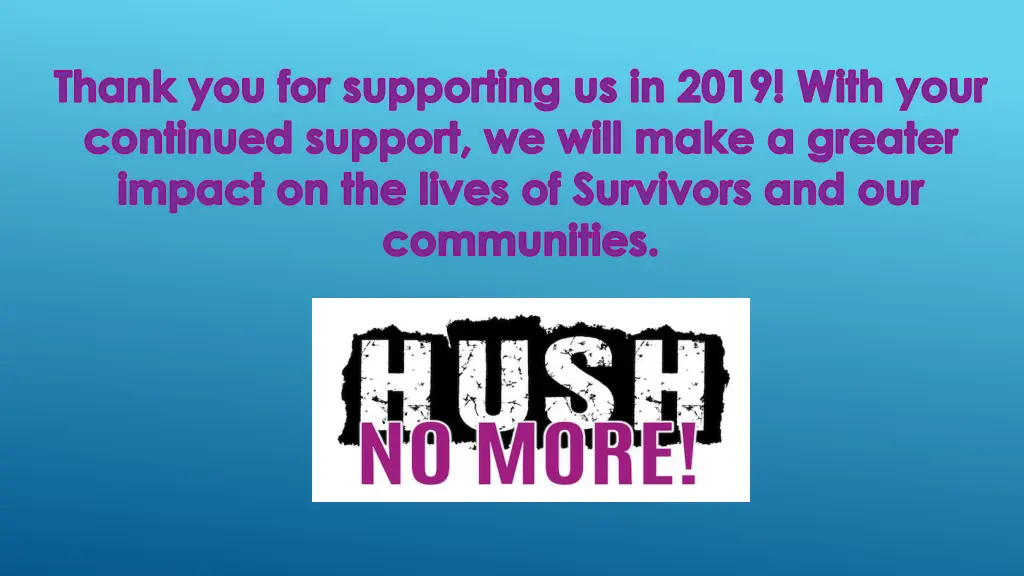 thank you for supporting us in 2019 with your
