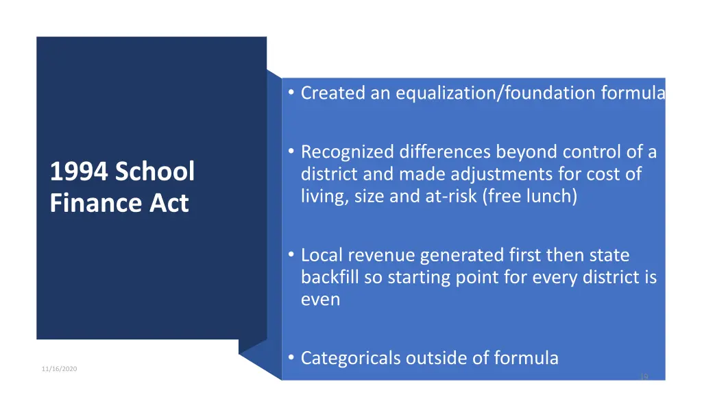 created an equalization foundation formula