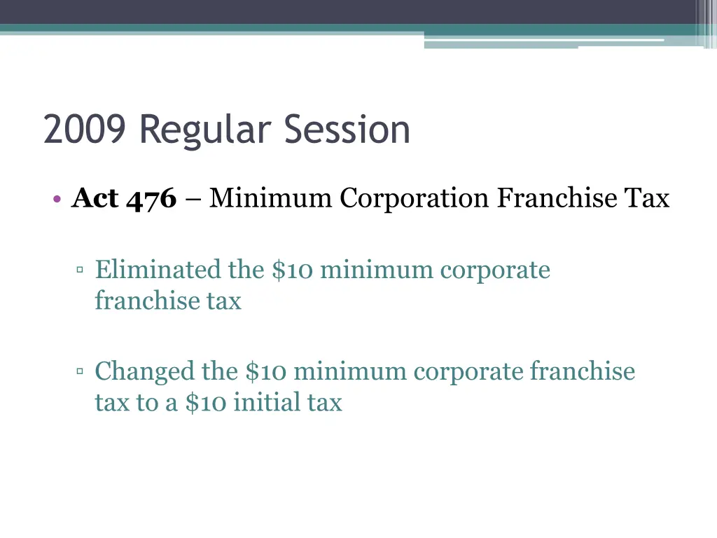 2009 regular session