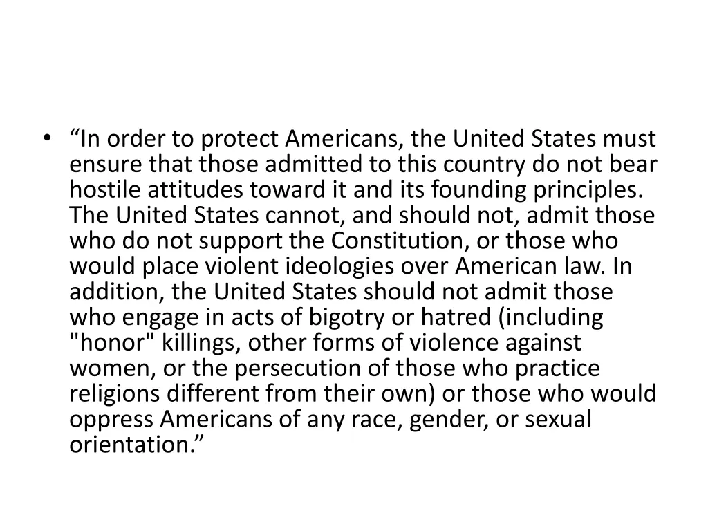 in order to protect americans the united states