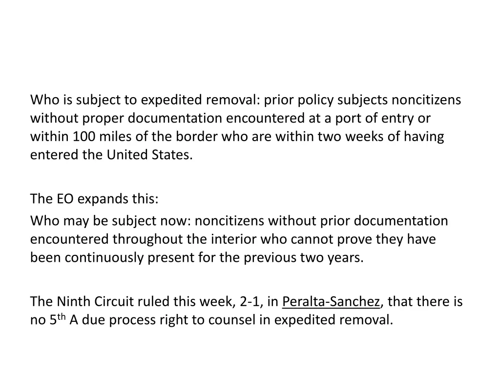 who is subject to expedited removal prior policy