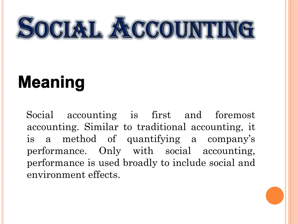 s ocial a ccounting