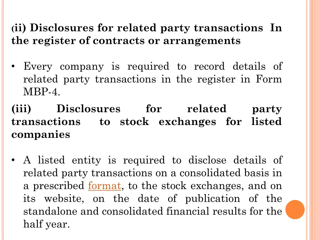 ii disclosures for related party transactions