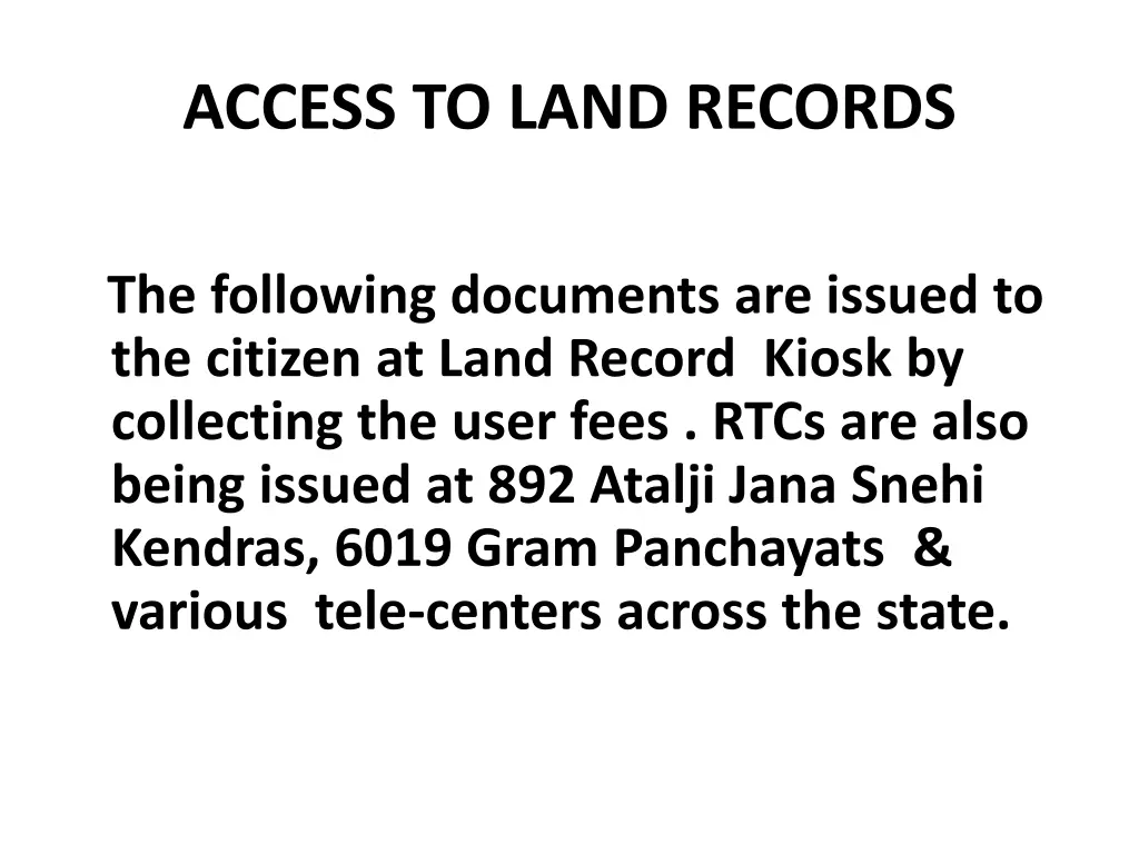 access to land records