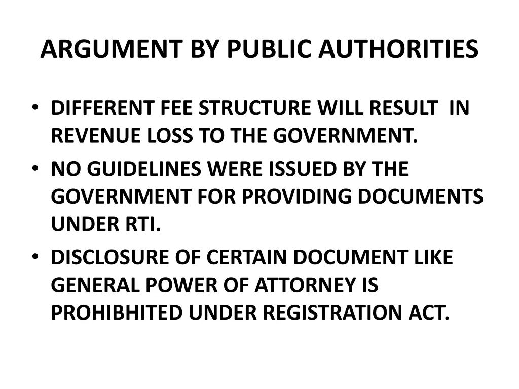 argument by public authorities