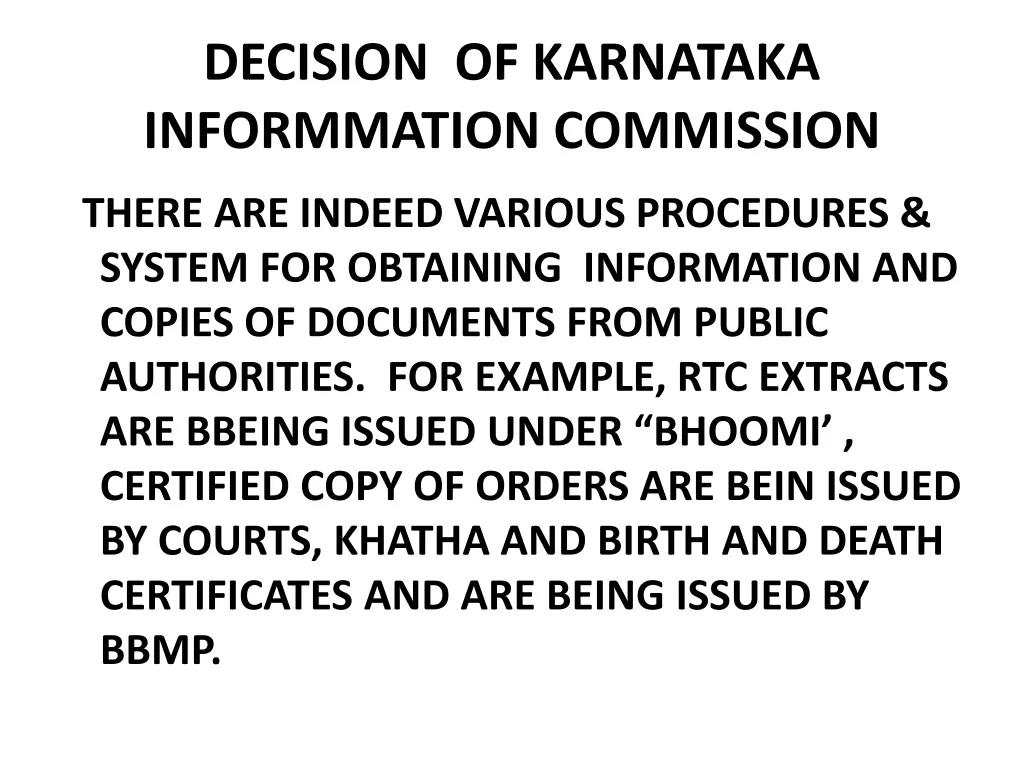 decision of karnataka informmation commission 1