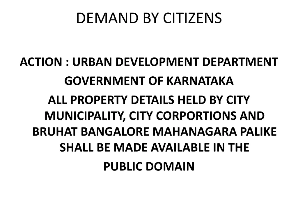 demand by citizens 1