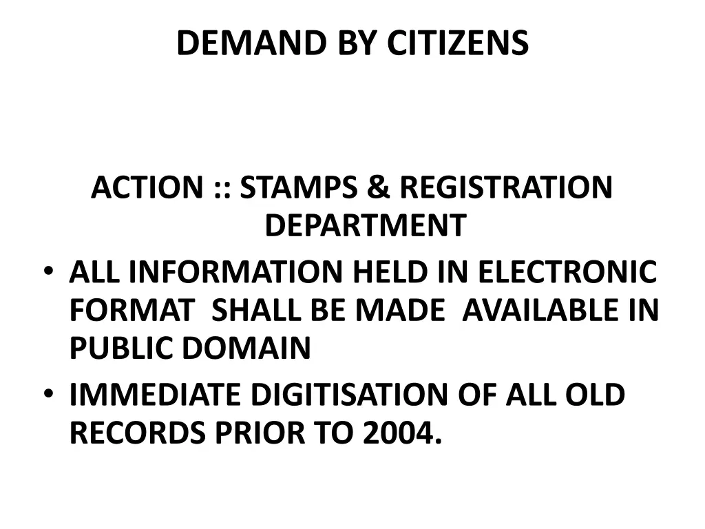 demand by citizens