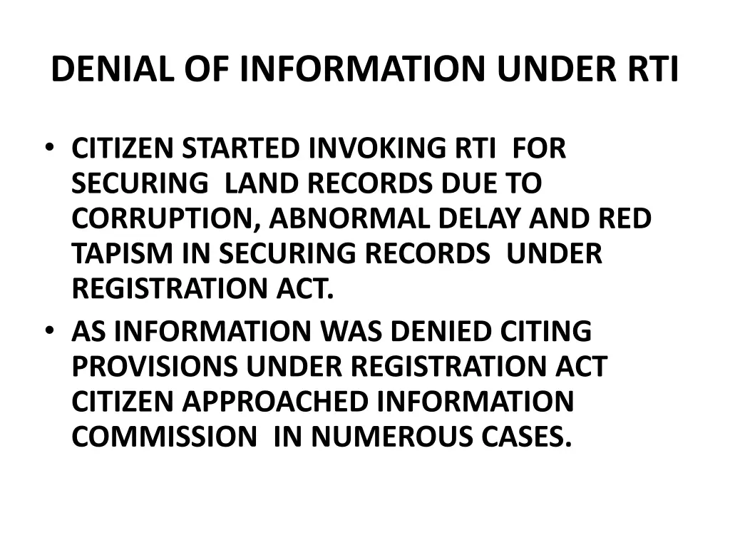 denial of information under rti