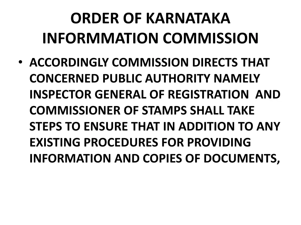 order of karnataka informmation commission 1