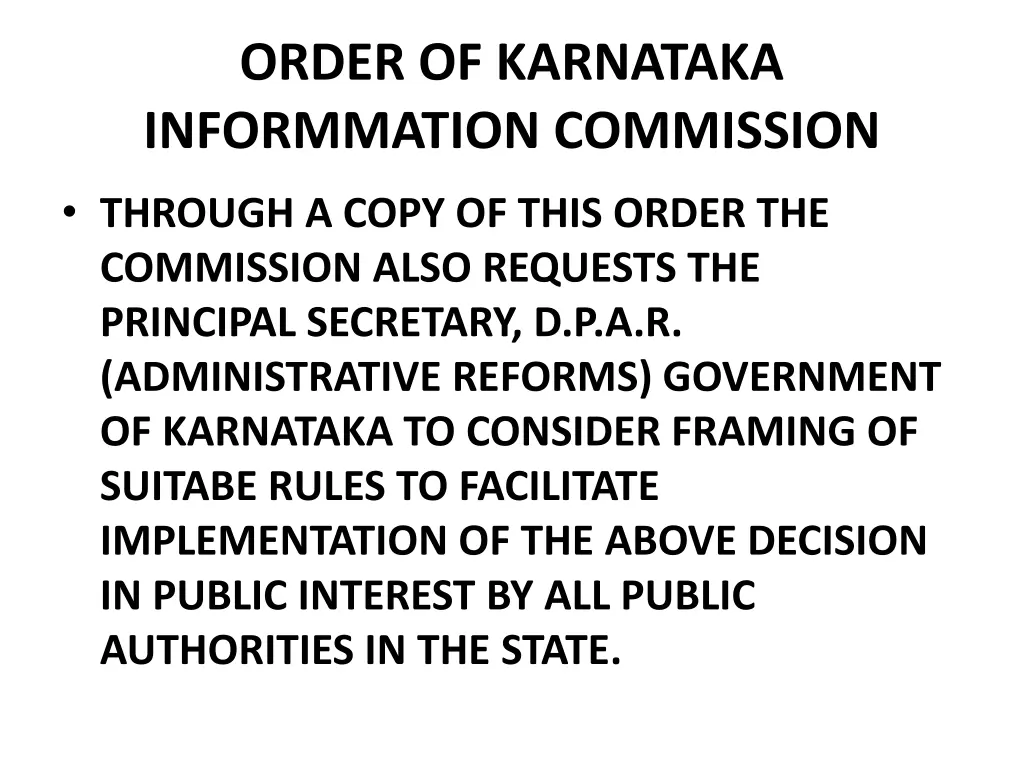 order of karnataka informmation commission 3