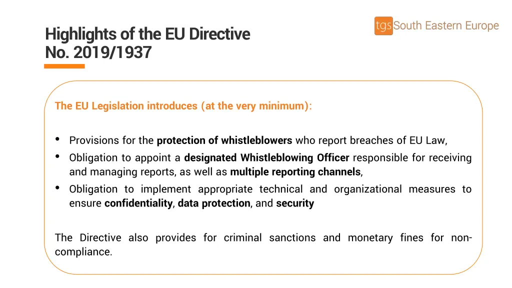 highlights of the eu directive no 2019 1937