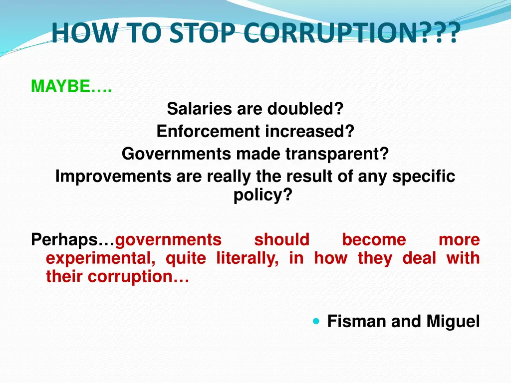 how to stop corruption