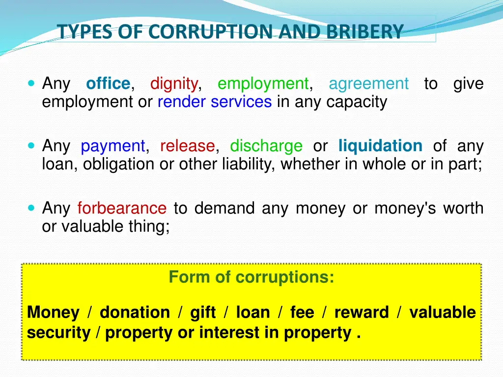 types of corruption and bribery 1