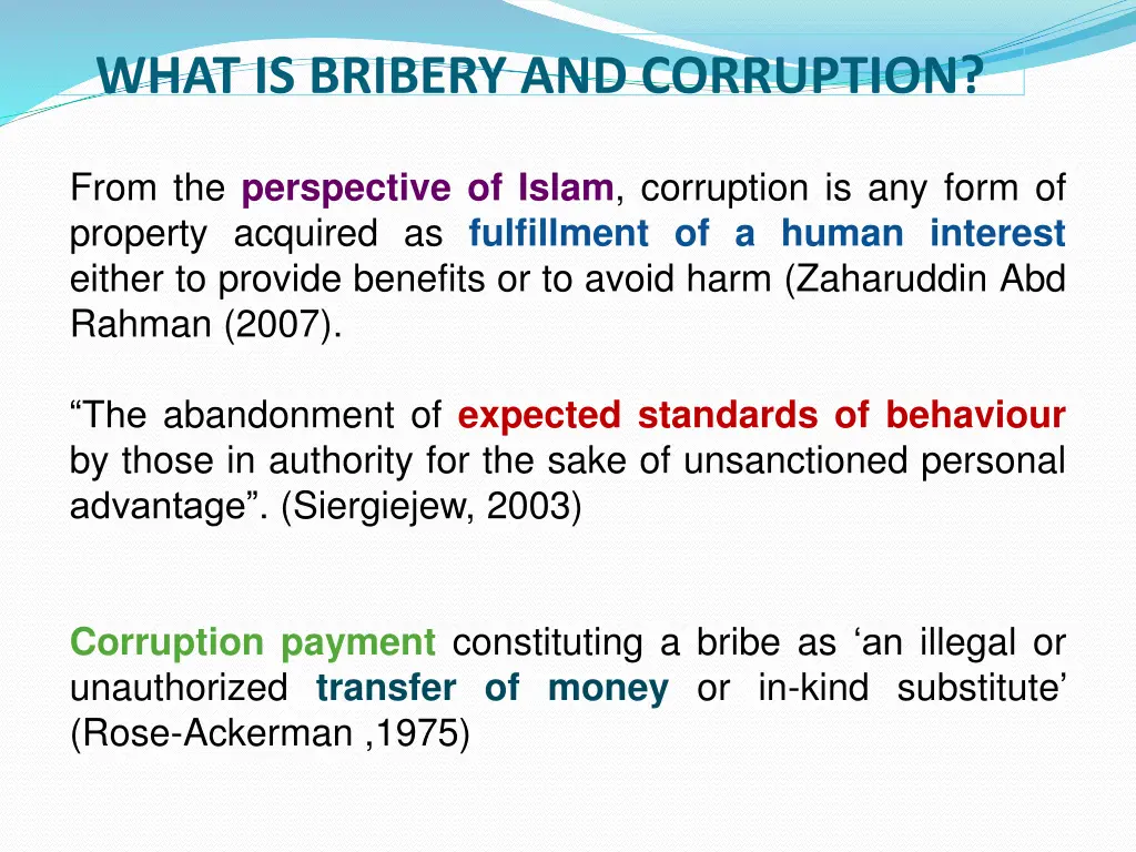 what is bribery and corruption 1