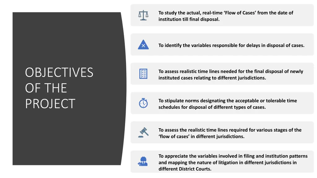 to study the actual real time flow of cases from