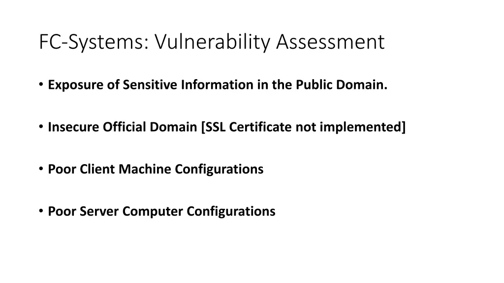 fc systems vulnerability assessment