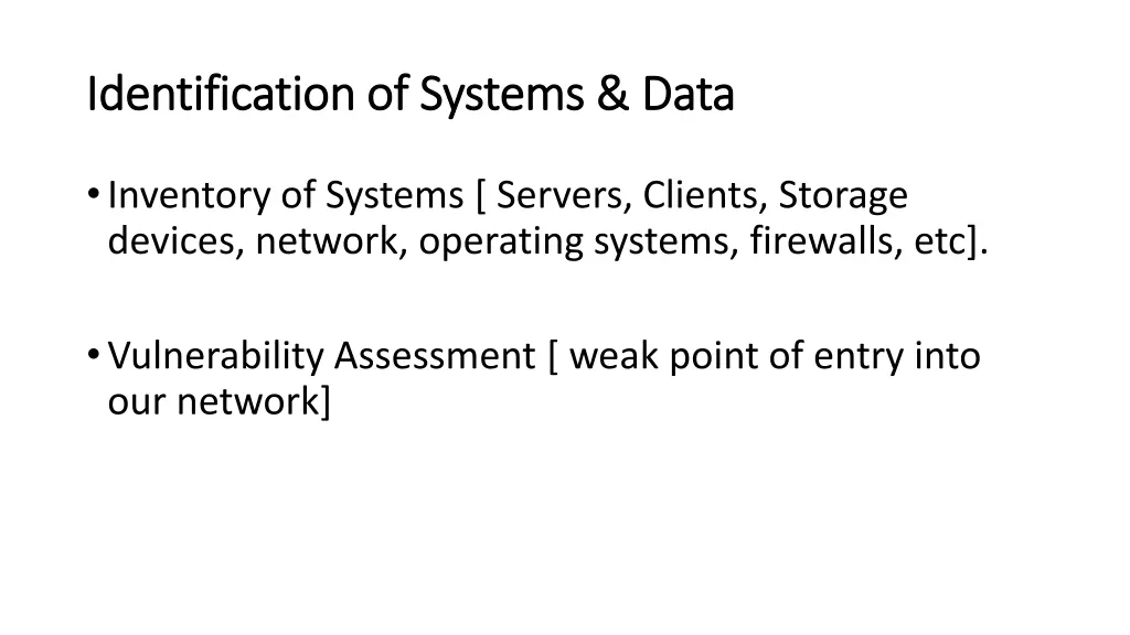 identification of systems data identification