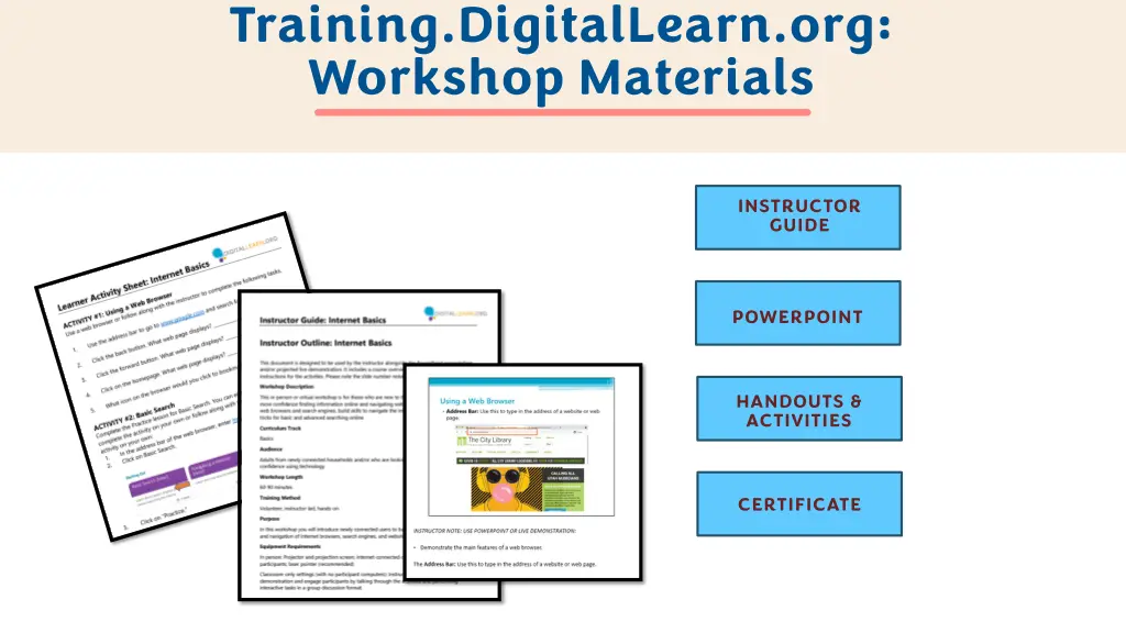 training digitallearn org workshop materials