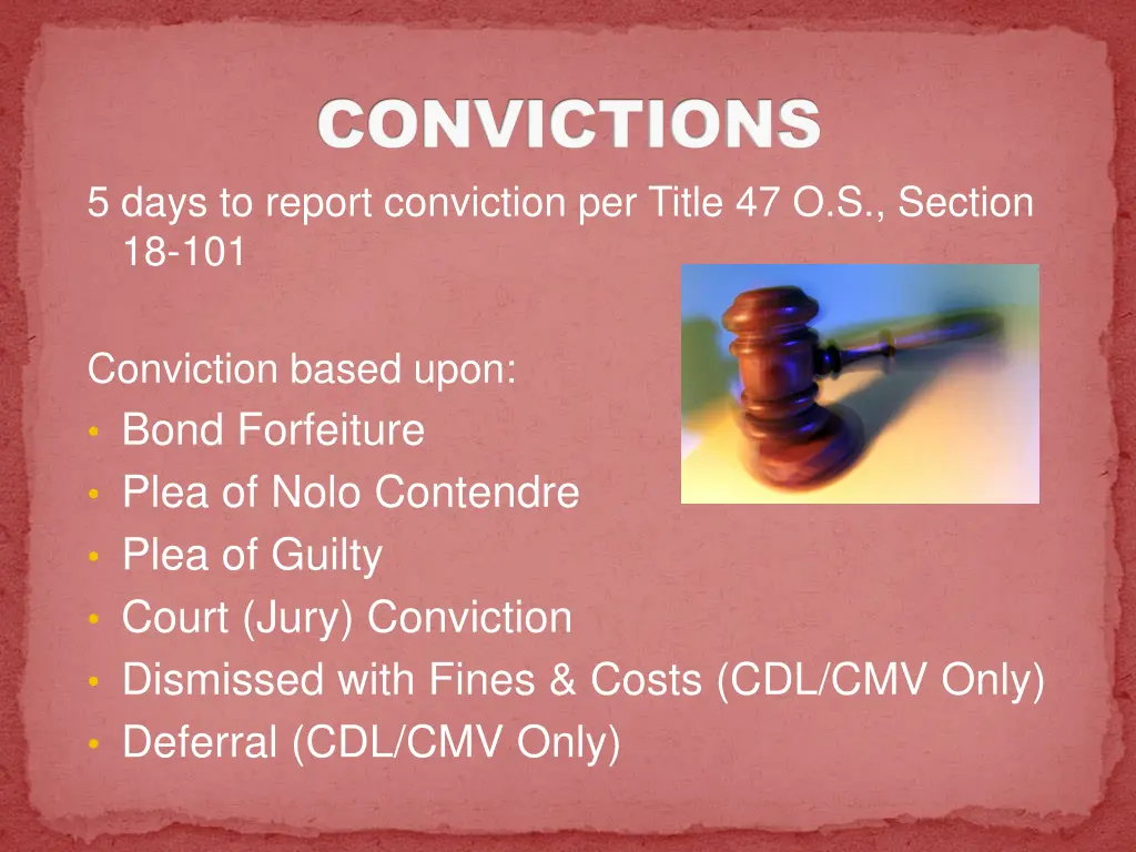 convictions