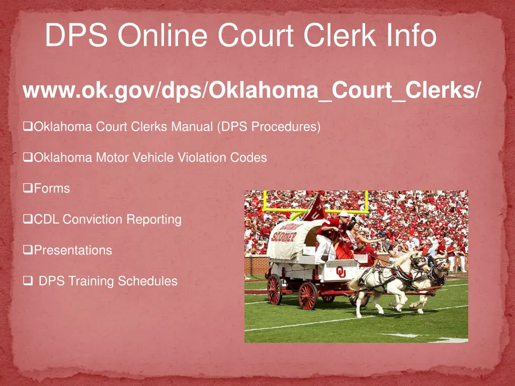 dps online court clerk info