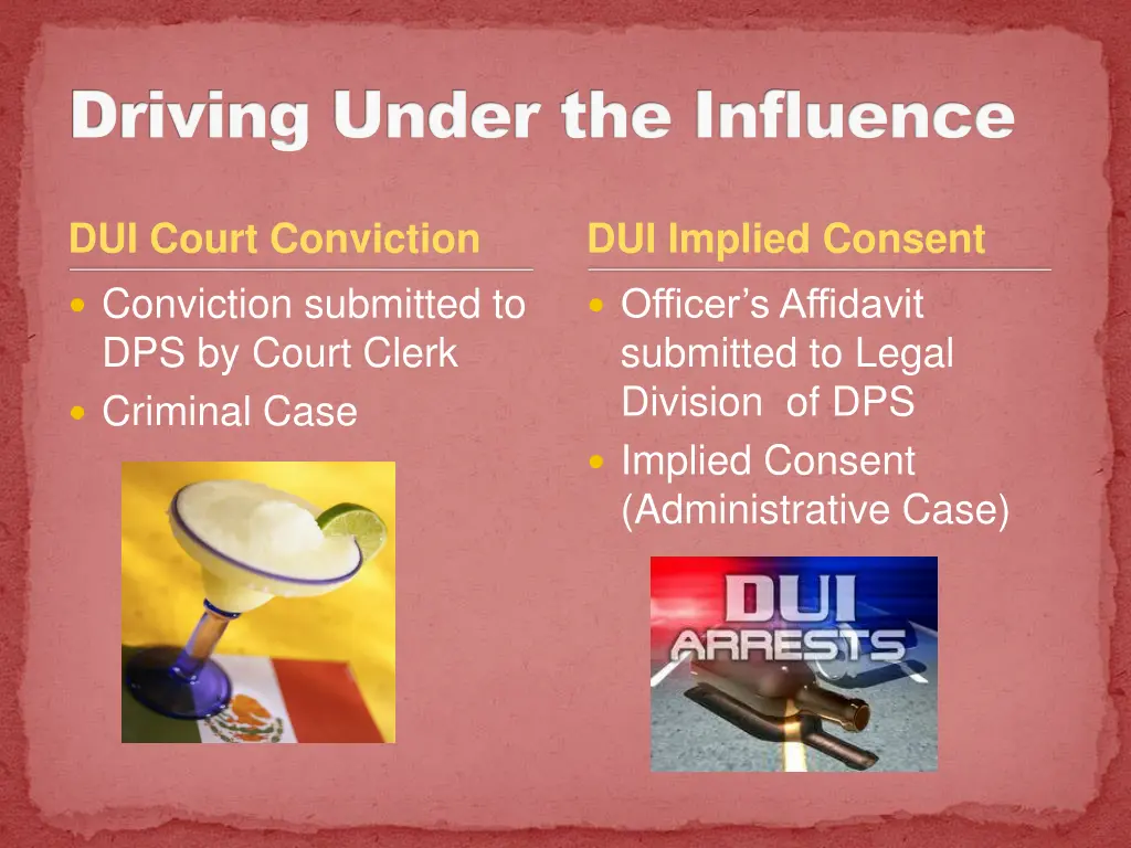 driving under the influence