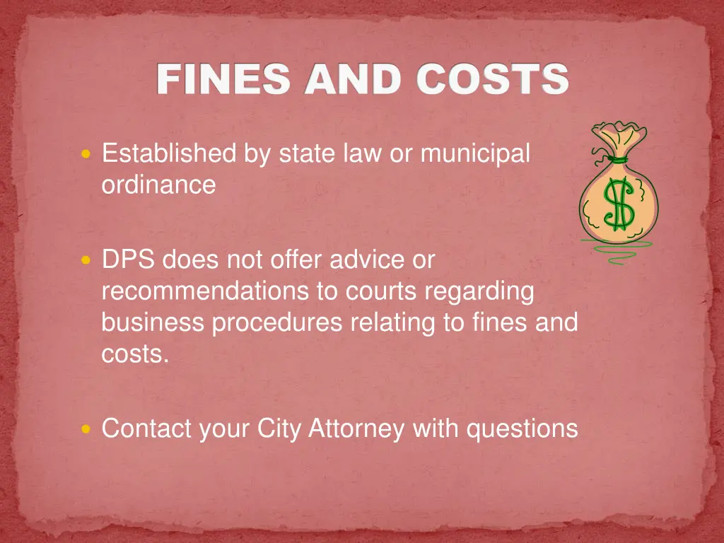 fines and costs
