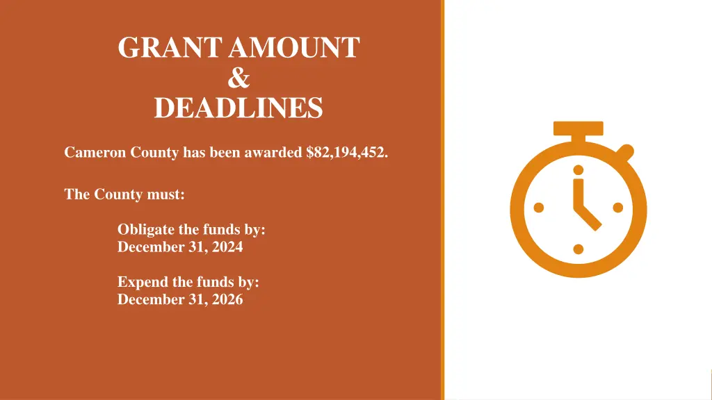 grant amount deadlines