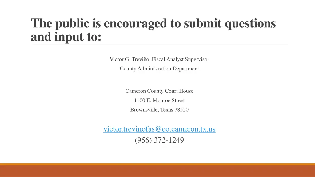 the public is encouraged to submit questions