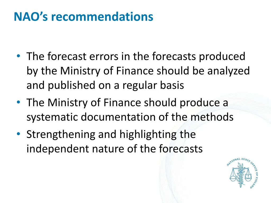 nao s recommendations