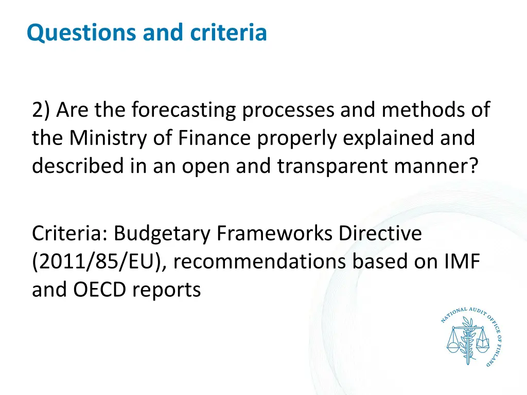 questions and criteria 1