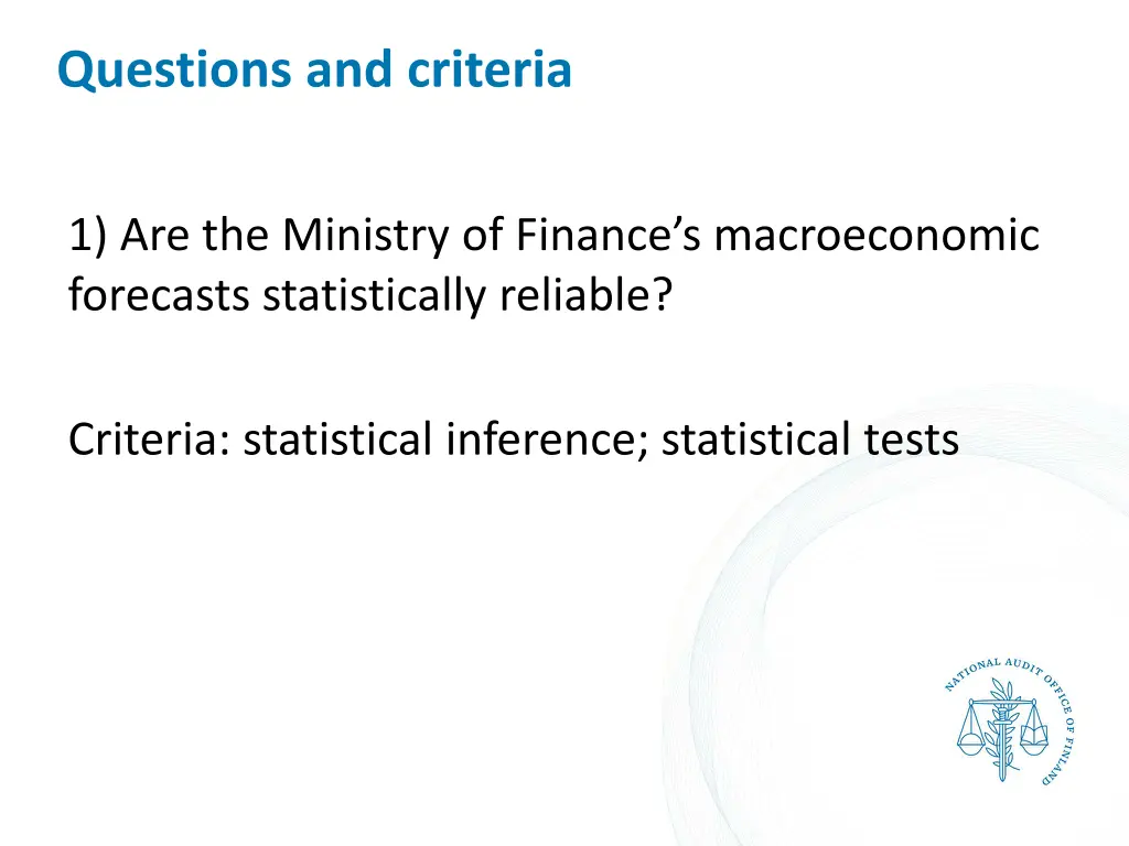 questions and criteria