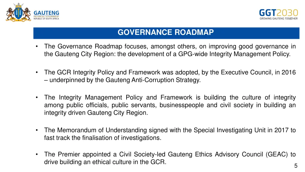 governance roadmap