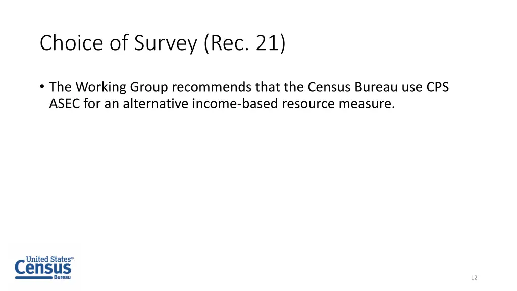 choice of survey rec 21