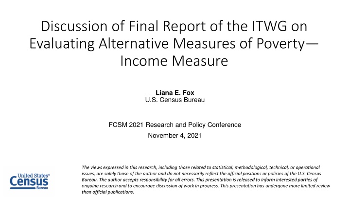 discussion of final report of the itwg