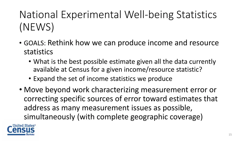 national experimental well being statistics news