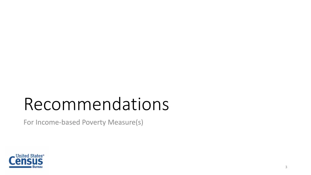 recommendations for income based poverty measure s