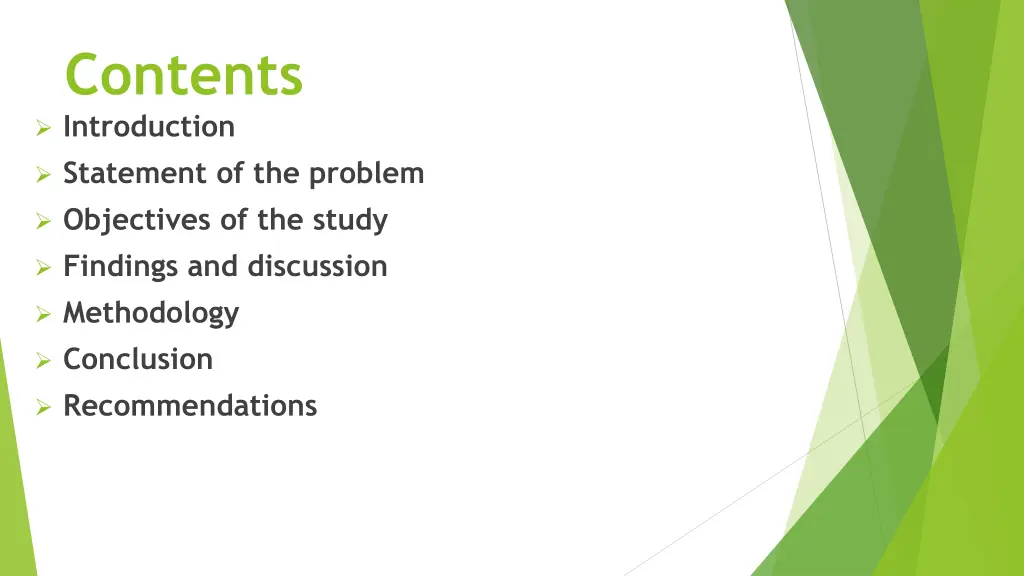 contents introduction statement of the problem