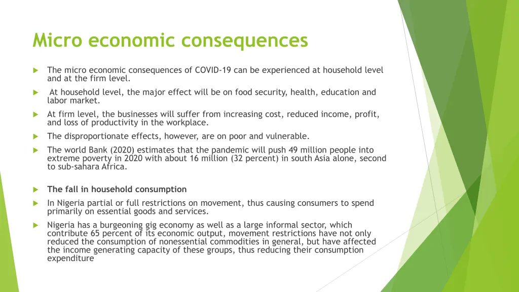 micro economic consequences