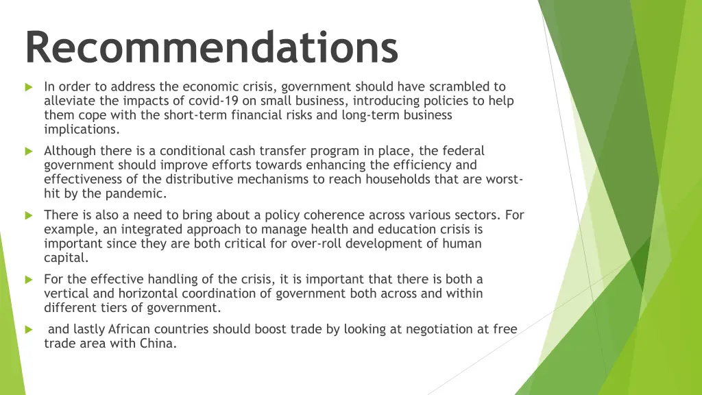 recommendations
