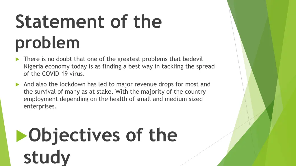 statement of the problem