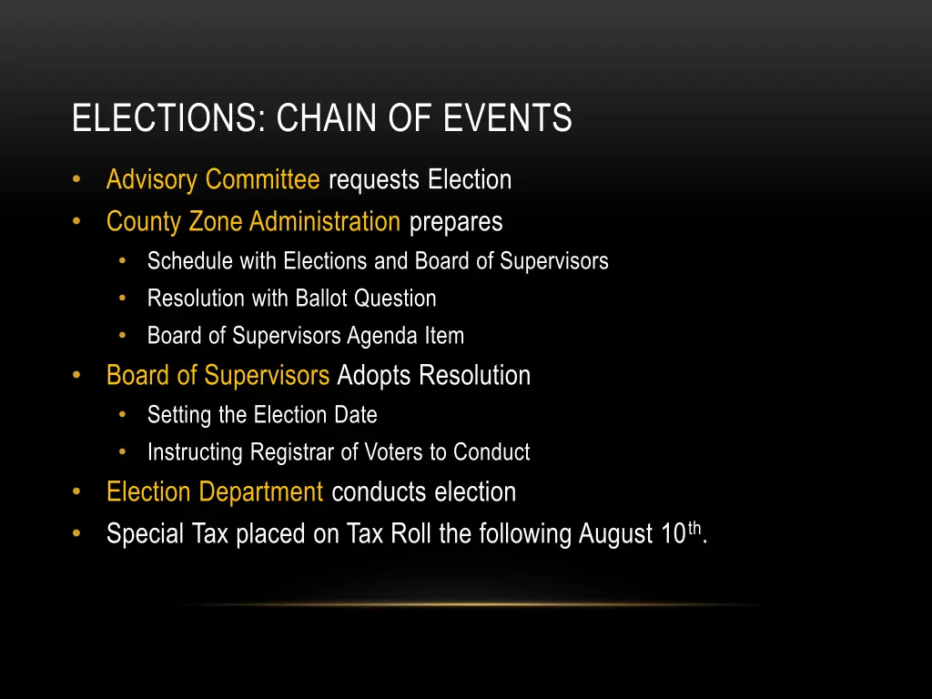 elections chain of events