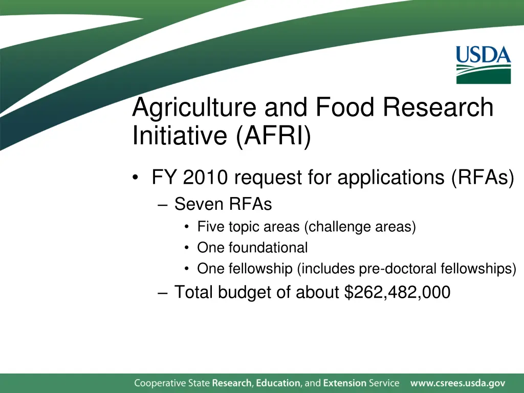 agriculture and food research initiative afri