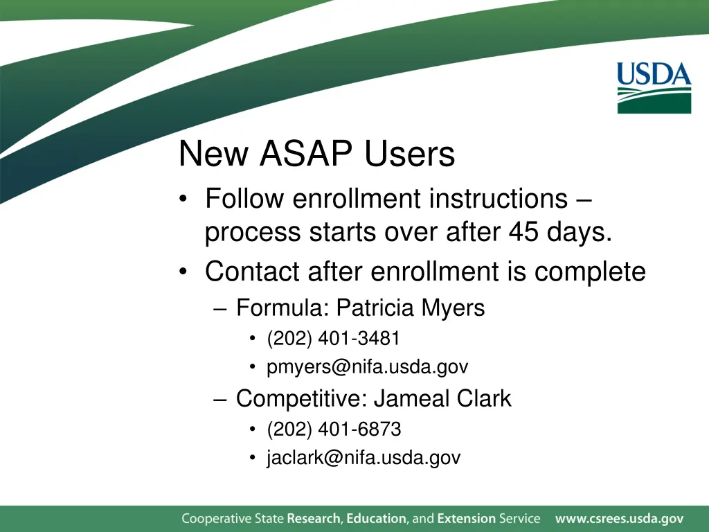 new asap users follow enrollment instructions