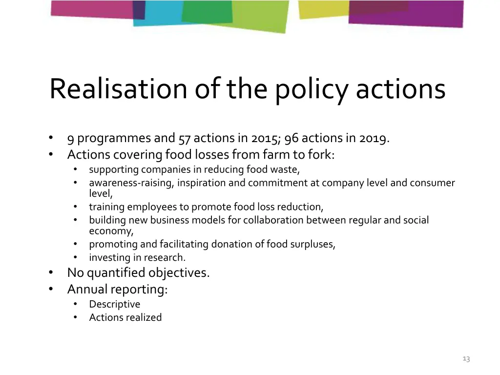realisationof thepolicy actions